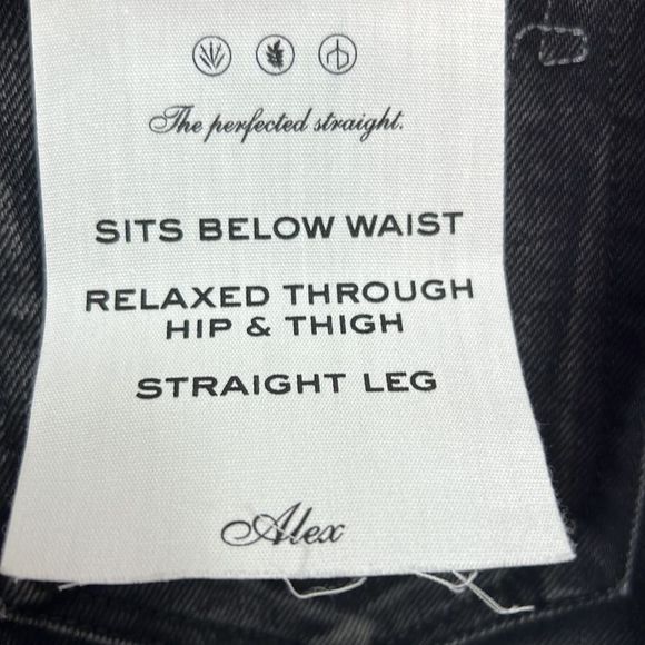 Rag & Bone Alex High-rise straight leg jeans in worn in black size 25 NWT - Picture 14 of 15